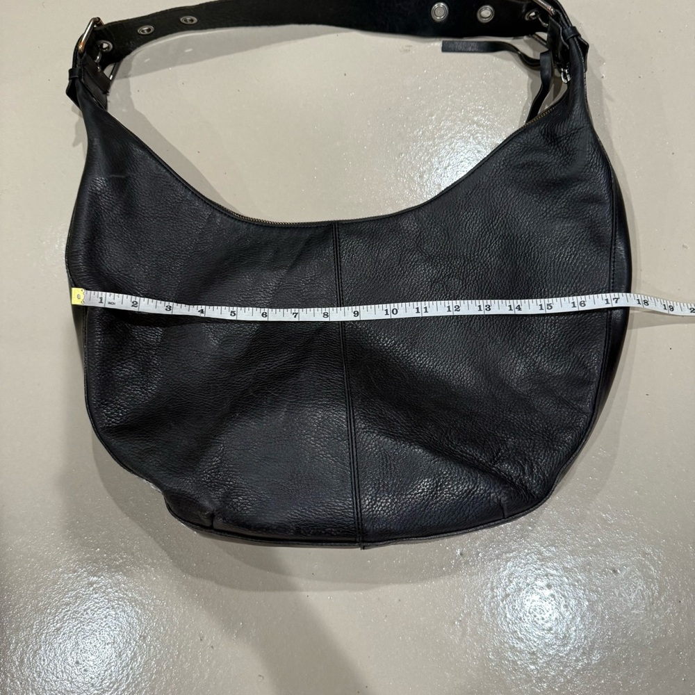 SOLD Vintage Banana Republic Black Leather Hobo Bag shoulder purse grunge everyd - Picture 15 of 16